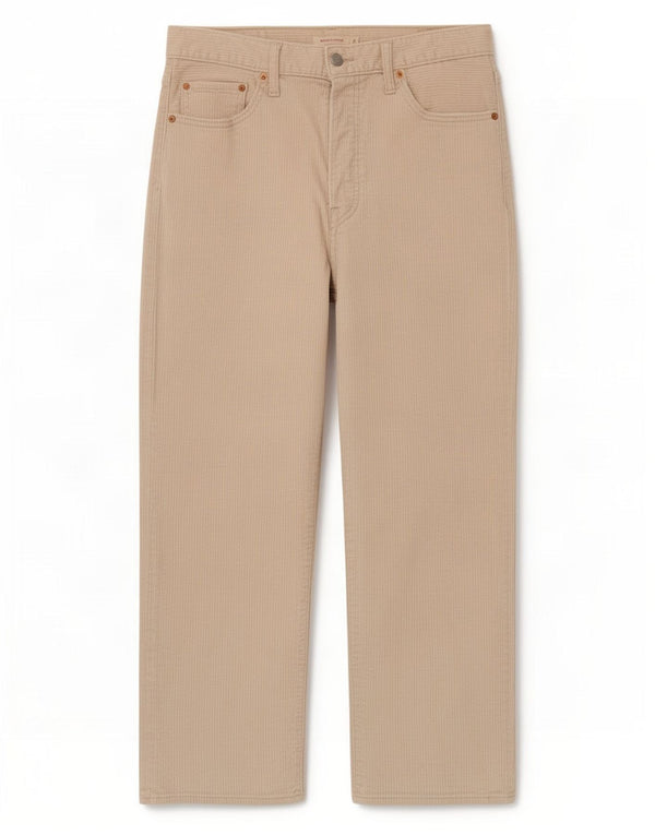 Levi's Womens Ribcage Straight Corduroy Trousers W31 L26 Off White Cotton