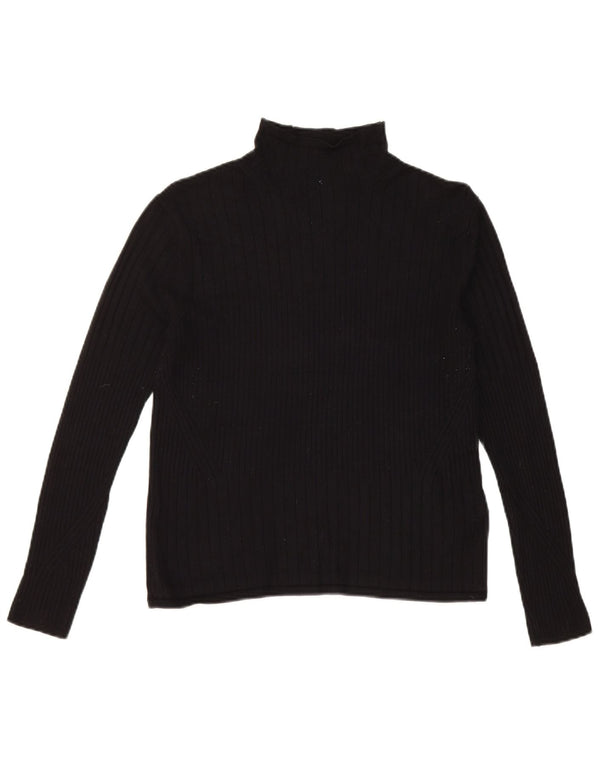 Marks & Spencer Womens Roll Neck Jumper Sweater UK 12 Medium Black Viscose