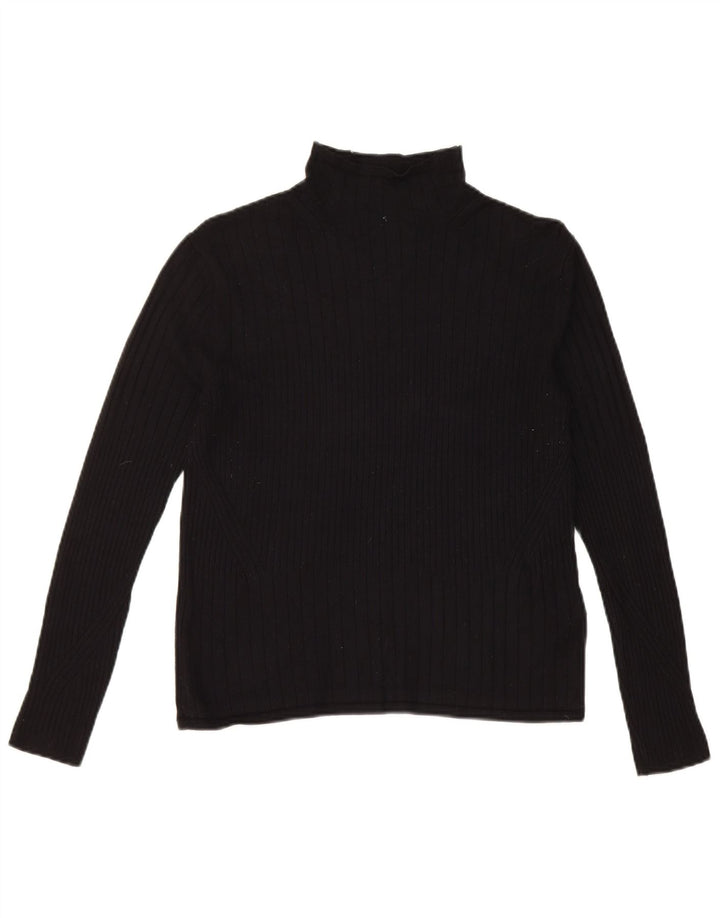 Marks & Spencer Womens Roll Neck Jumper Sweater UK 12 Medium Black Viscose