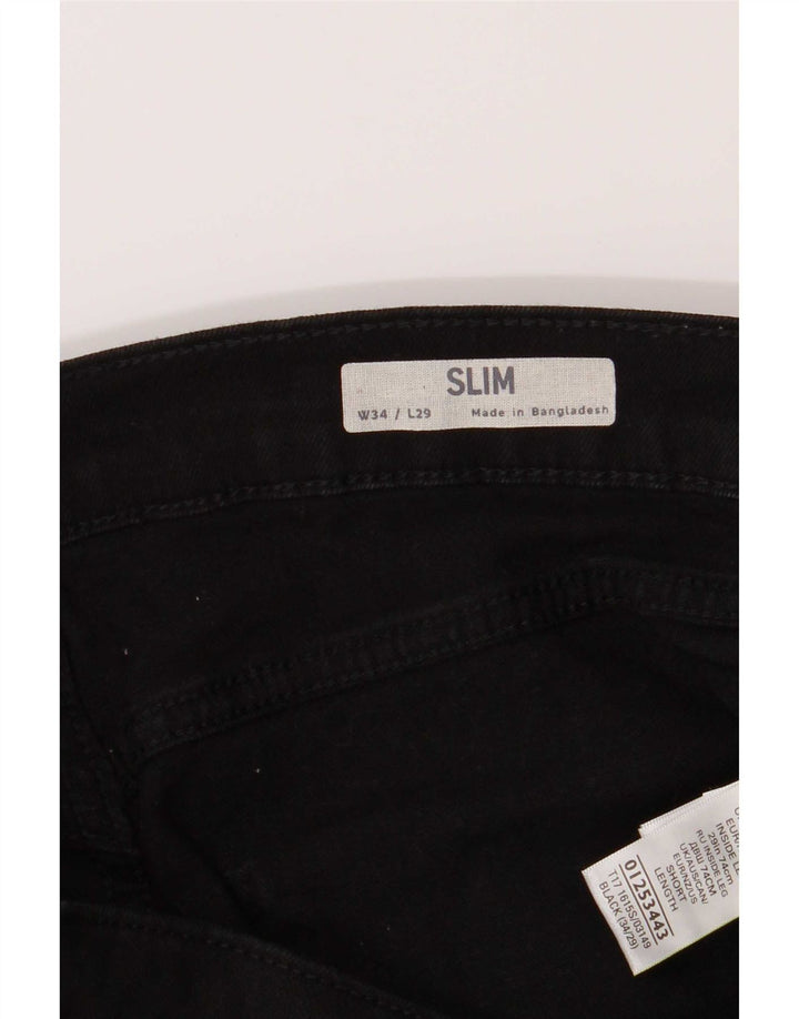 Marks & Spencer Mens Slim Jeans W34 L29 Black Cotton