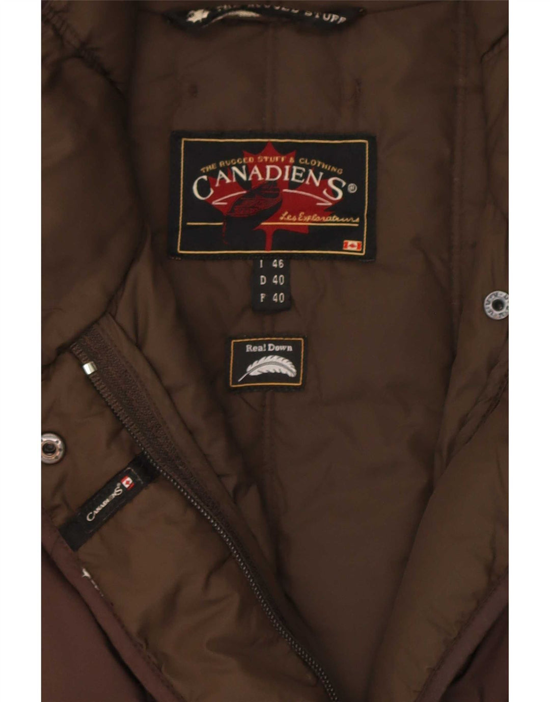Canadiens Womens Padded Coat IT 46 Large Brown