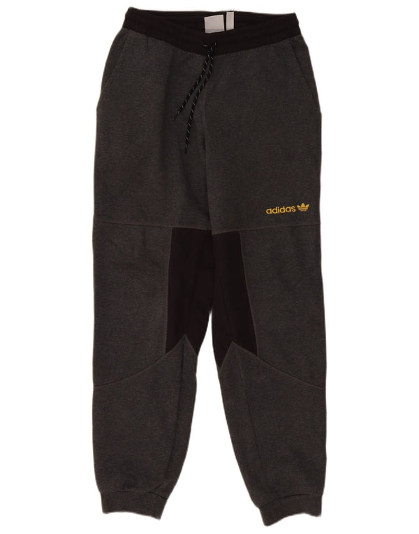 Adidas Mens Graphic Tracksuit Trousers Joggers Small Grey Colourblock