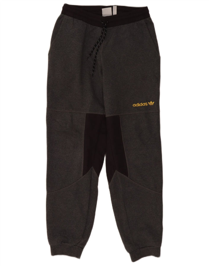 Adidas Mens Graphic Tracksuit Trousers Joggers Small Grey Colourblock