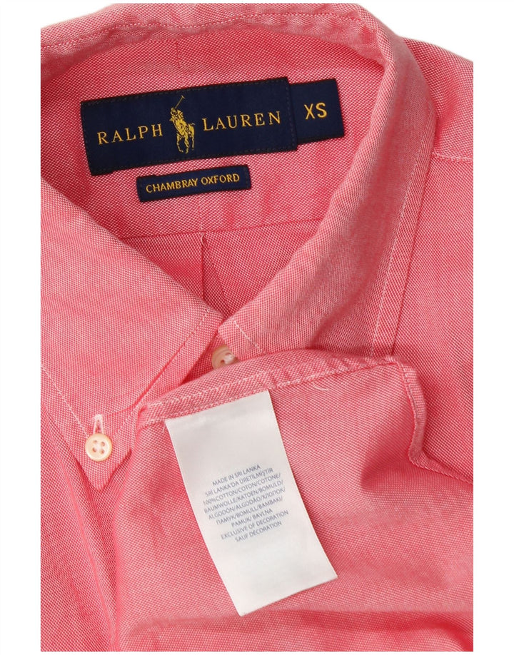 Ralph Lauren Mens Short Sleeve Shirt XS Pink Cotton