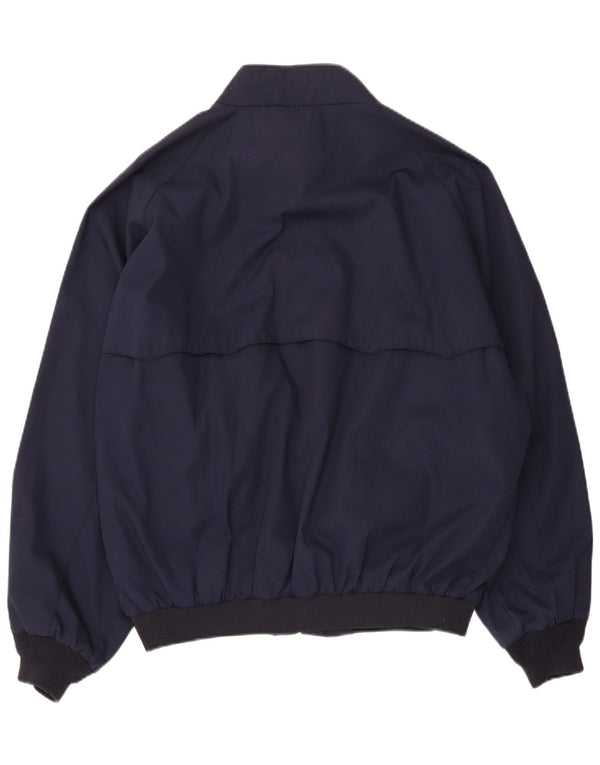 Vintage Mens Bomber Jacket UK 42 XL Navy Blue Polyester
