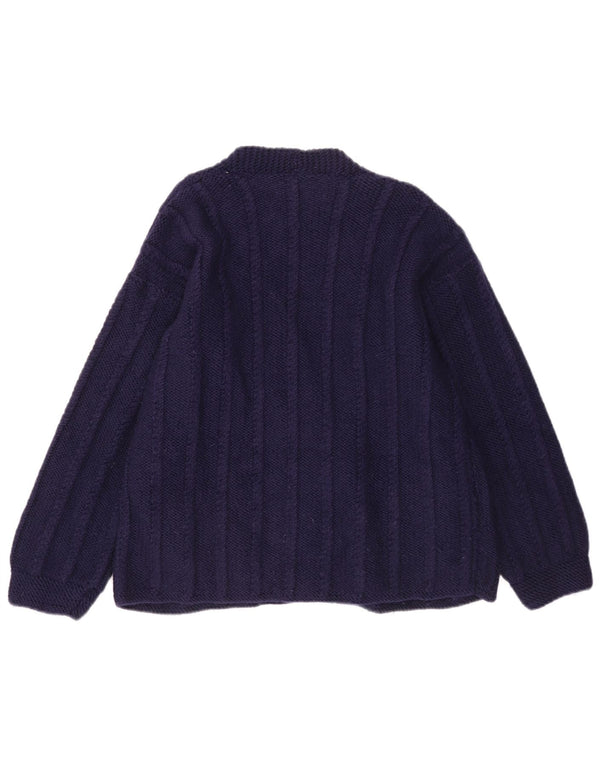 Vintage Womens Cardigan Sweater UK 16 Large Navy Blue