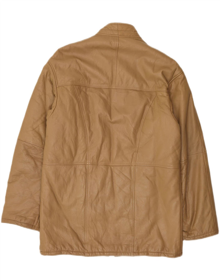 VINTAGE Mens Leather Jacket IT 48 Medium Brown