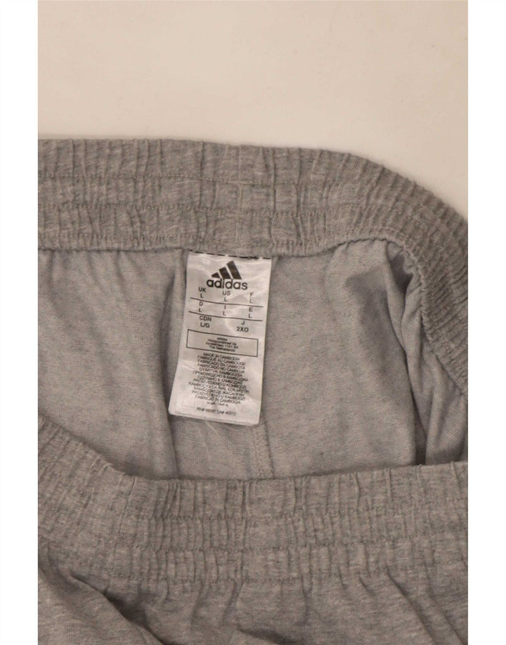 Adidas Mens Sport Shorts Large Grey Colourblock Cotton