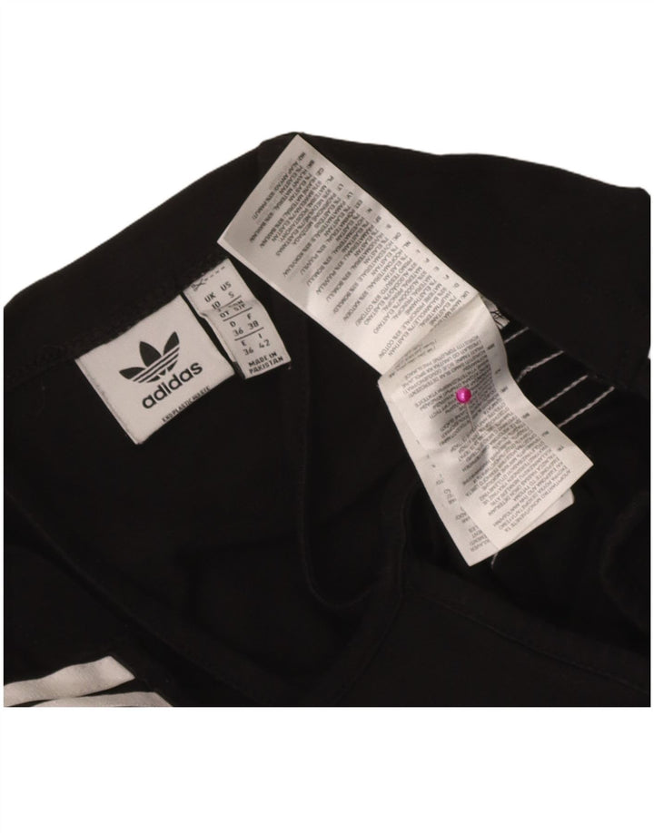 Adidas Womens Crop Halter Top UK 10 Small Black Cotton