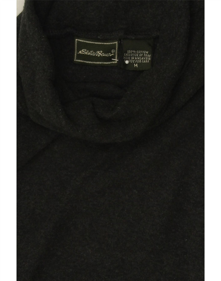 EDDIE BAUER Womens Roll Neck Jumper Sweater UK 14 Medium Grey Cotton Vintage Eddie Bauer and Second-Hand Eddie Bauer from Messina Hembry 