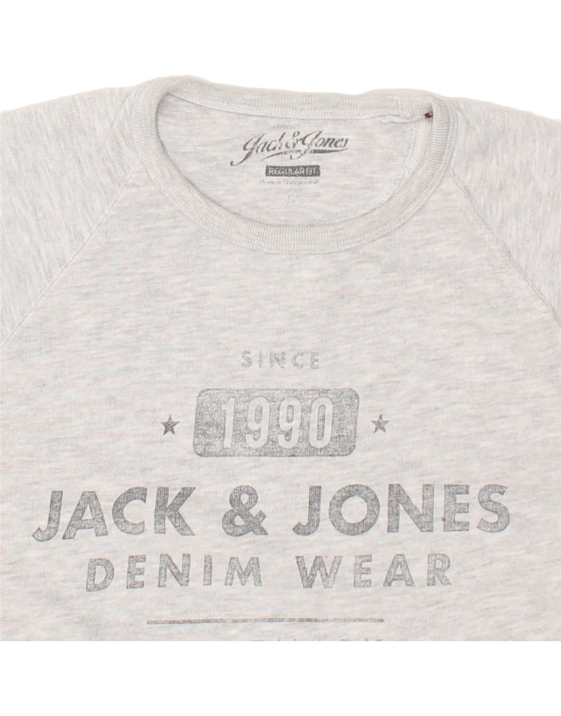 JACK & JONES Mens Sweatshirt Jumper Large Grey Cotton | Vintage Jack & Jones | Thrift | Second-Hand Jack & Jones | Used Clothing | Messina Hembry 