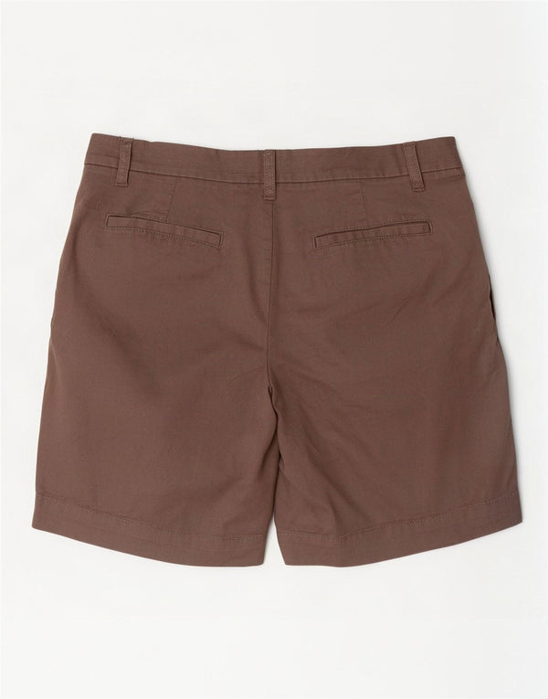 Marks & Spencer Womens Chino Shorts UK 12 Medium W32 Brown Cotton