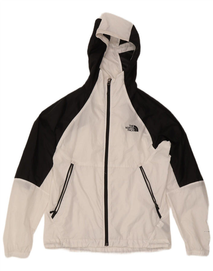 The North Face Mens Hooded Rain Jacket UK 36 Small White Colourblock