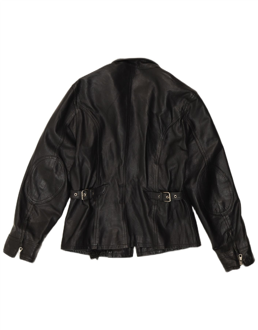 Conbipel Womens Leather Jacket UK 14 Medium Black Leather