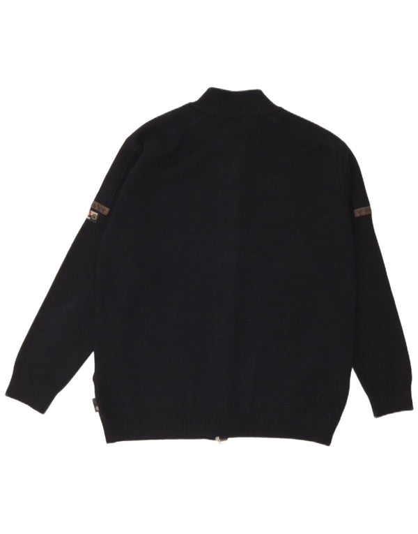 Re Del Mare Mens Cardigan Sweater XL Navy Blue Merino Wool