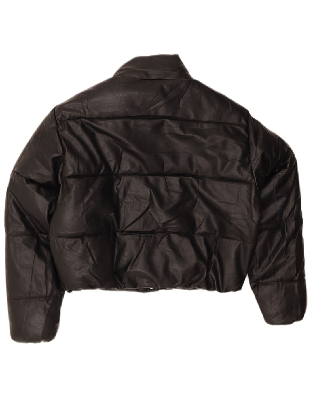 ZARA Womens Crop Padded Jacket UK 14 Medium Black Polyester