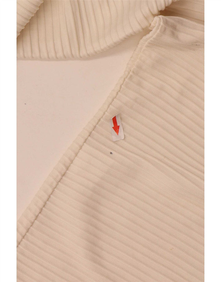 Vintage Womens Long Sleeve Blouse Top UK 14 Medium White Polyamide
