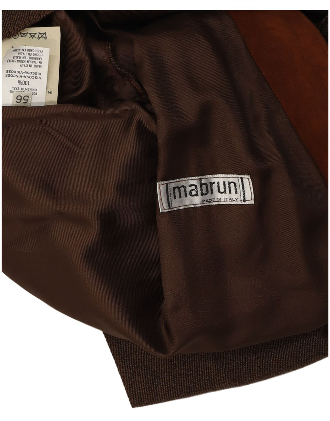 Mabrun Mens Suede Waistcoat IT 56 XL Brown Leather