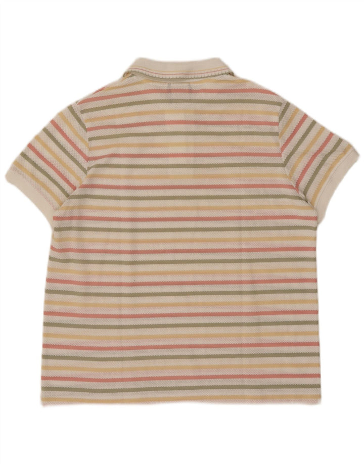 Vintage Womens Polo Neck Jumper Sweater UK 14 Medium Multicoloured Striped
