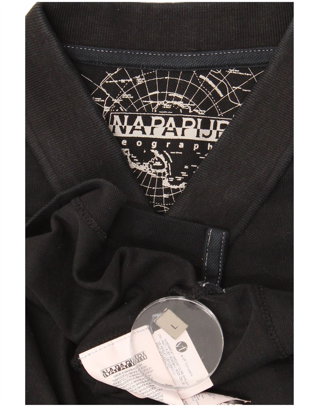 Napapijri Mens Polo Shirt Large Black Cotton