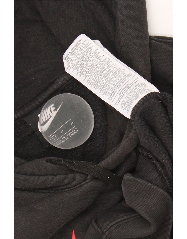 Nike Mens Graphic Hoodie Jumper Medium Black Cotton
