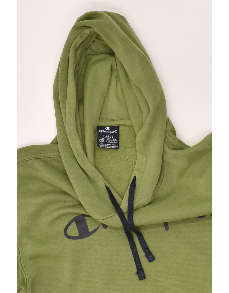 CHAMPION Mens Graphic Hoodie Jumper Large Green | Vintage Champion | Thrift | Second-Hand Champion | Used Clothing | Messina Hembry 