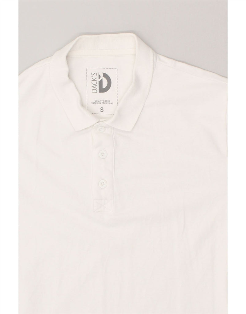 DACK'S Mens Polo Shirt Small White Cotton | Vintage Dack's | Thrift | Second-Hand Dack's | Used Clothing | Messina Hembry 