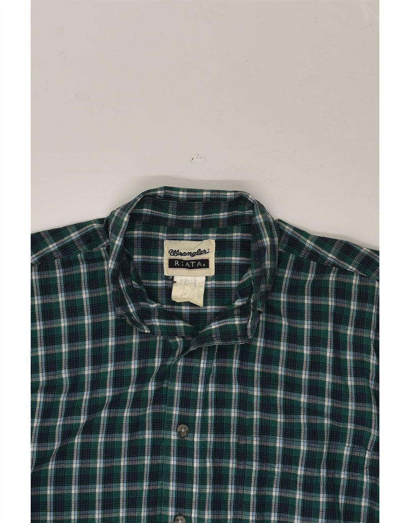 WRANGLER Mens Shirt Small Green Check | Vintage Wrangler | Thrift | Second-Hand Wrangler | Used Clothing | Messina Hembry 