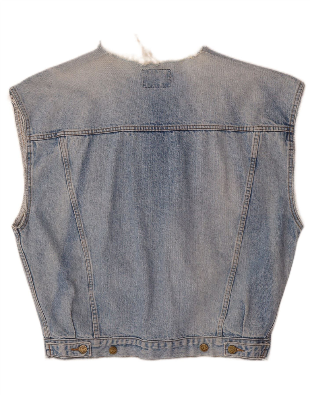 VINTAGE Mens Denim Gilet UK 40 Large Blue Cotton