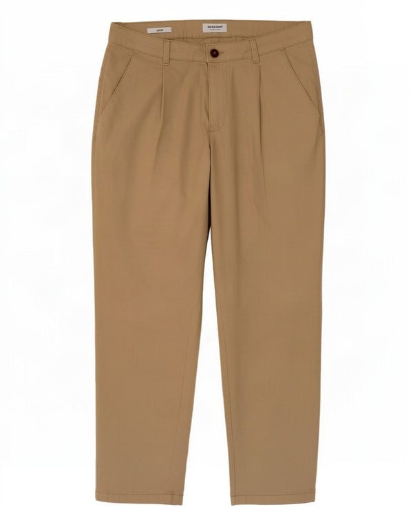 Jack & Jones Mens Loose Fit Chino Trousers W34 L28 Beige Cotton