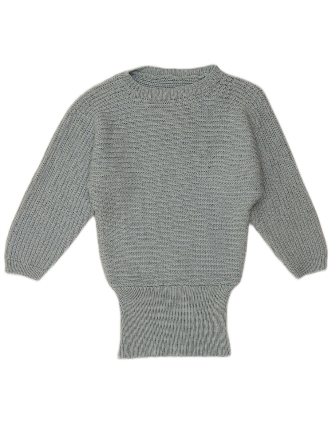 VINTAGE Womens Batwing Boat Neck Jumper Sweater UK 14 Medium Blue