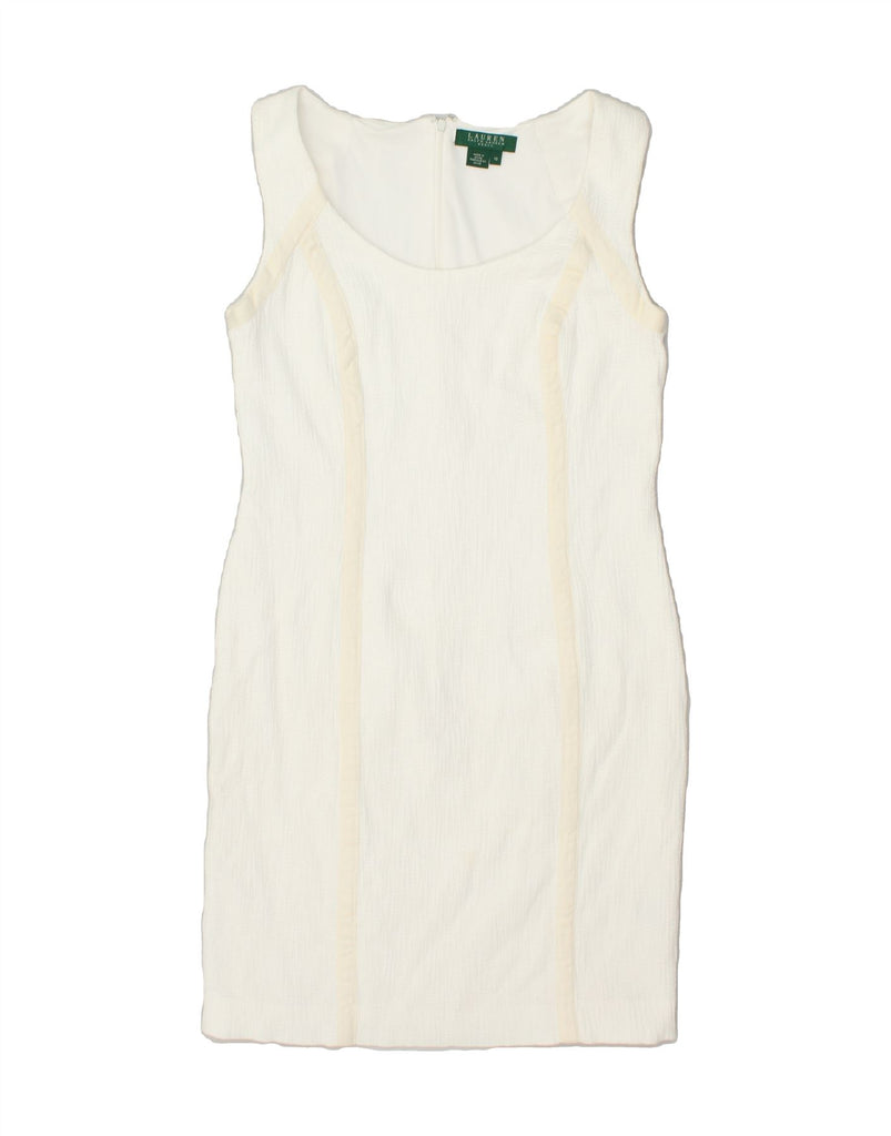RALPH LAUREN Womens Sheath Dress US 10  Large White Cotton | Vintage Ralph Lauren | Thrift | Second-Hand Ralph Lauren | Used Clothing | Messina Hembry 