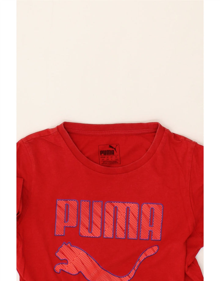 PUMA Boys Graphic T-Shirt Top 7-8 Years Red Cotton Vintage Puma and Second-Hand Puma from Messina Hembry 