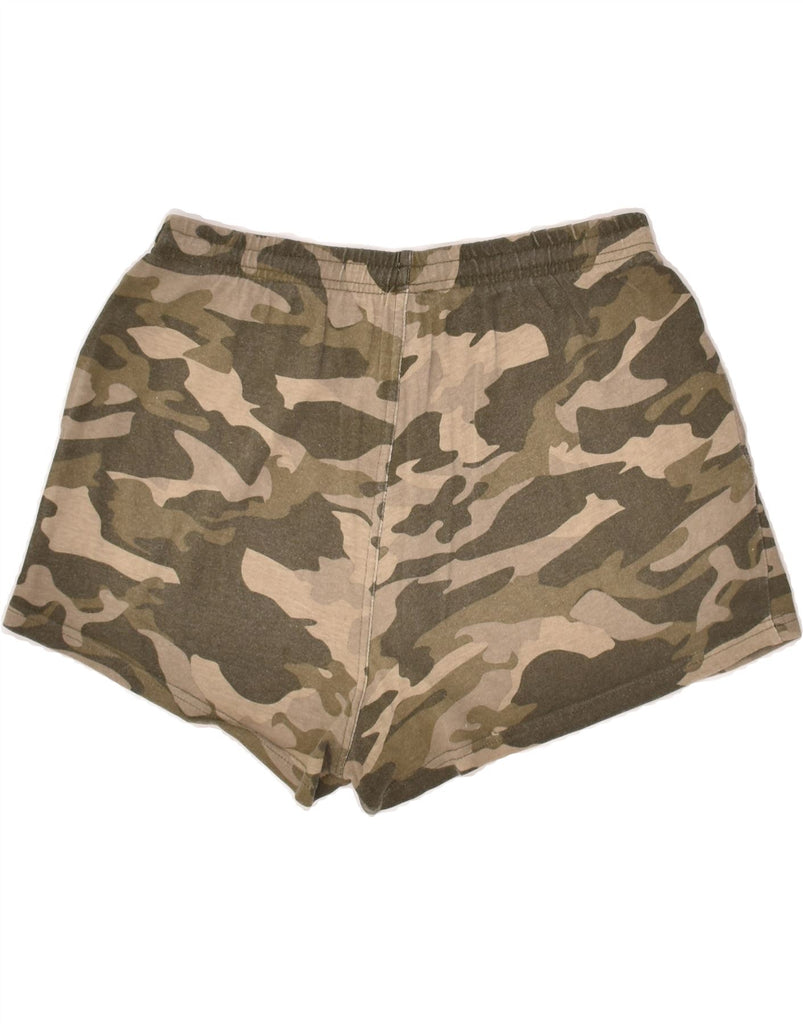 ELLESSE Womens Sport Shorts UK 14 Medium Khaki Camouflage Cotton | Vintage Ellesse | Thrift | Second-Hand Ellesse | Used Clothing | Messina Hembry 