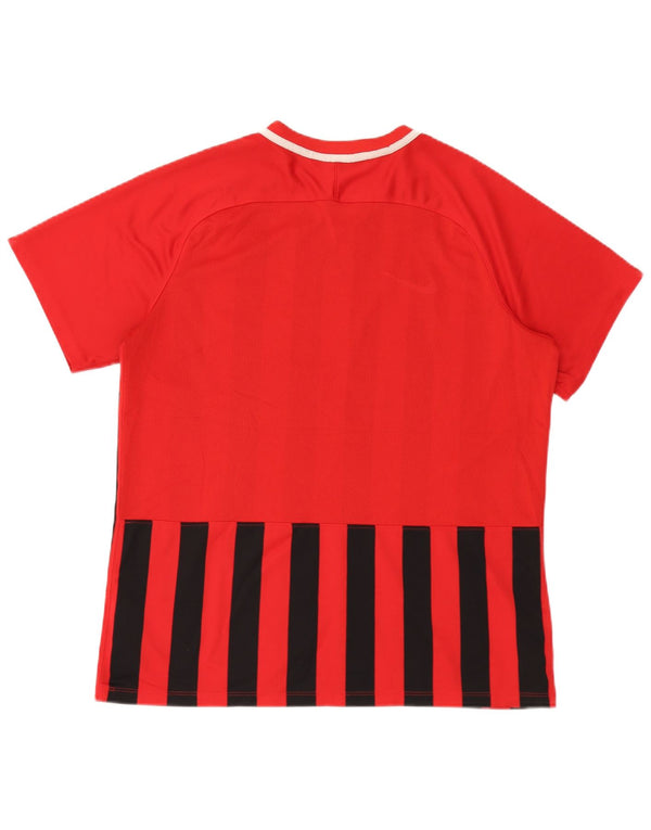Nike Mens Dri Fit T-Shirt Top XL Red Striped Polyester