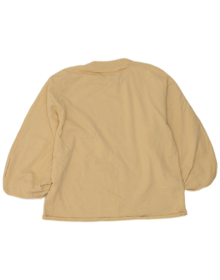Zara Womens Sweatshirt Jumper UK 14 Medium Yellow Cotton