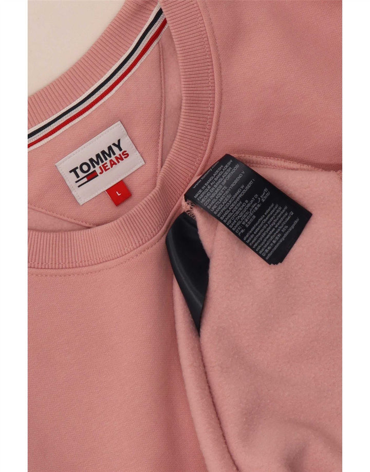 Tommy Hilfiger Mens Sweatshirt Jumper Large Pink Cotton