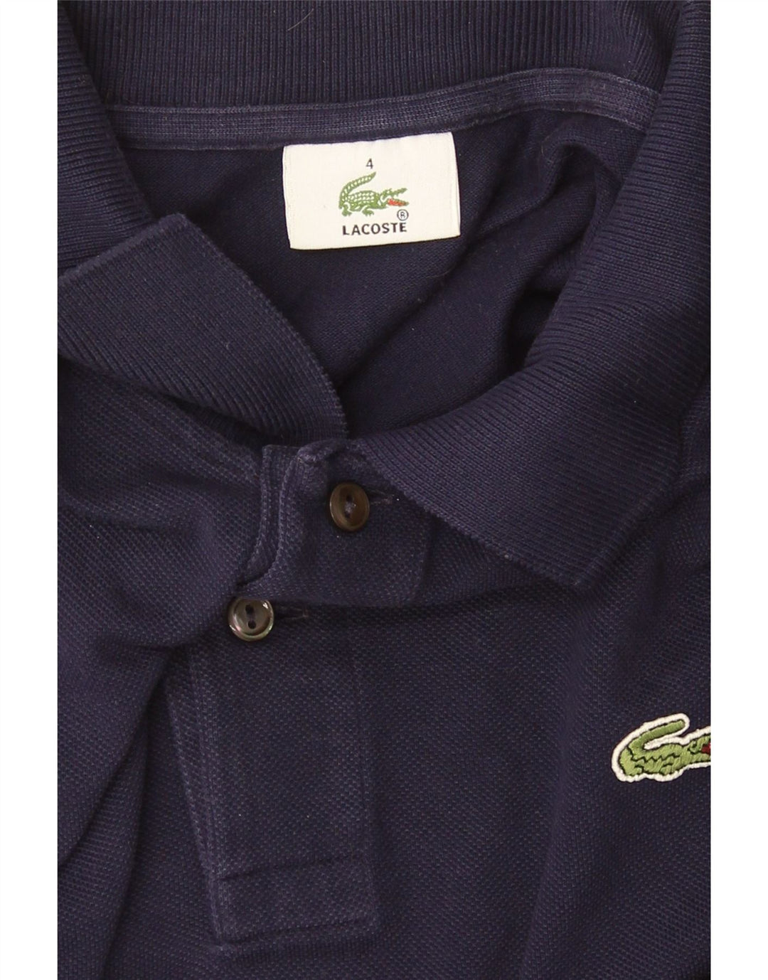 Lacoste Mens Polo Shirt Size 4 Medium Navy Blue Cotton