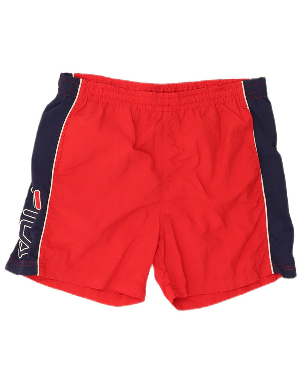 Fila Mens Graphic Sport Shorts Large Red Colourblock Polyamide