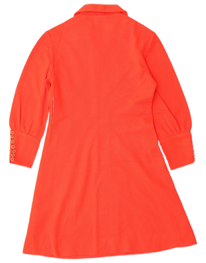 Vintage Womens 3/4 Sleeve A-Line Dress UK 12 Medium Red