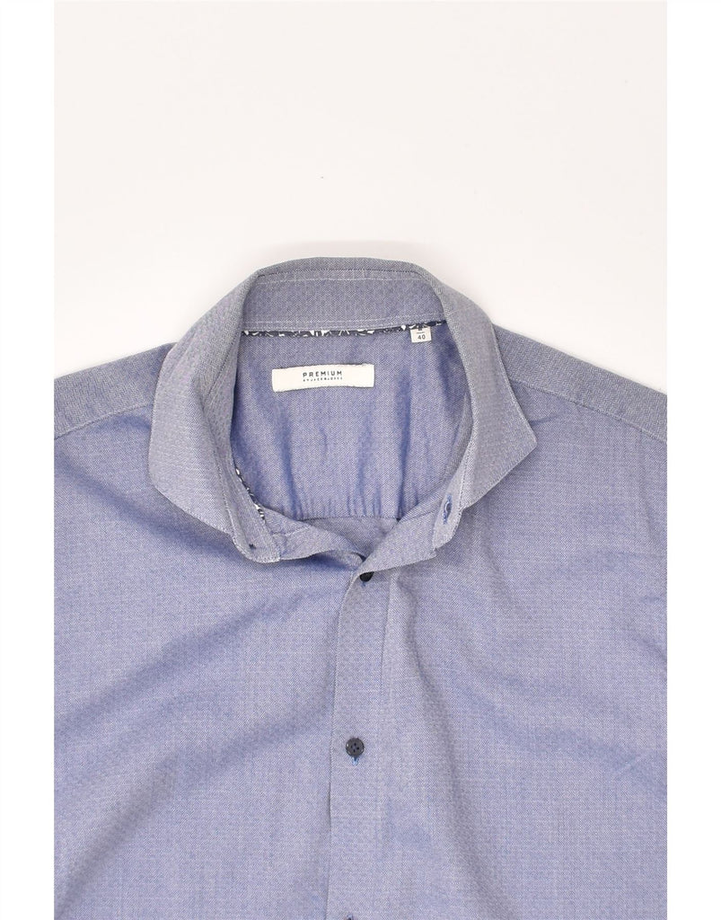 JACK & JONES Mens Shirt Size 40 Medium Blue Geometric Cotton | Vintage Jack & Jones | Thrift | Second-Hand Jack & Jones | Used Clothing | Messina Hembry 