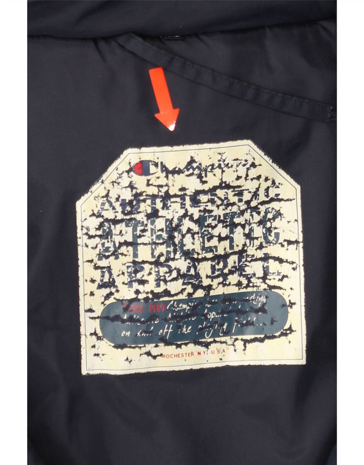 CHAMPION Mens Hooded Windbreaker Jacket UK 44 2XL Navy Blue Polyamide Vintage Champion and Second-Hand Champion from Messina Hembry 