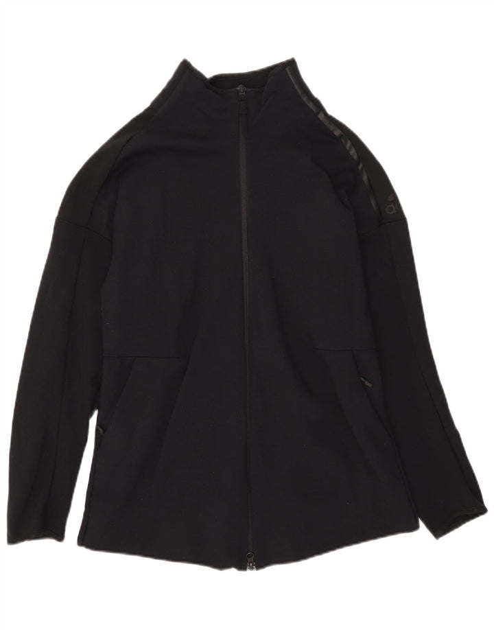 Adidas Womens Tracksuit Top Jacket UK 14 Medium Black