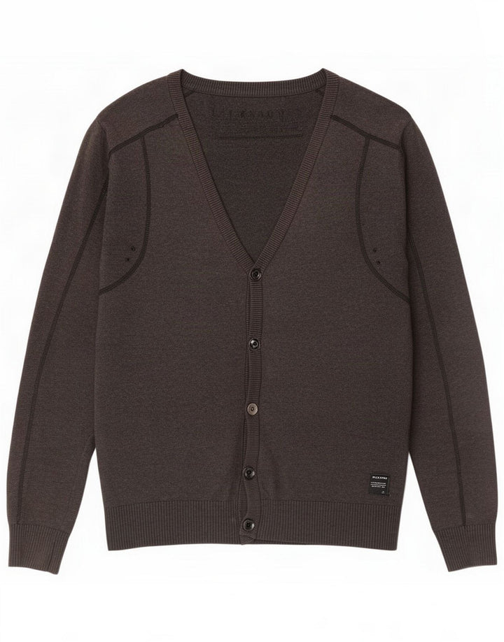 Jack & Jones Mens Cardigan Sweater Small Grey