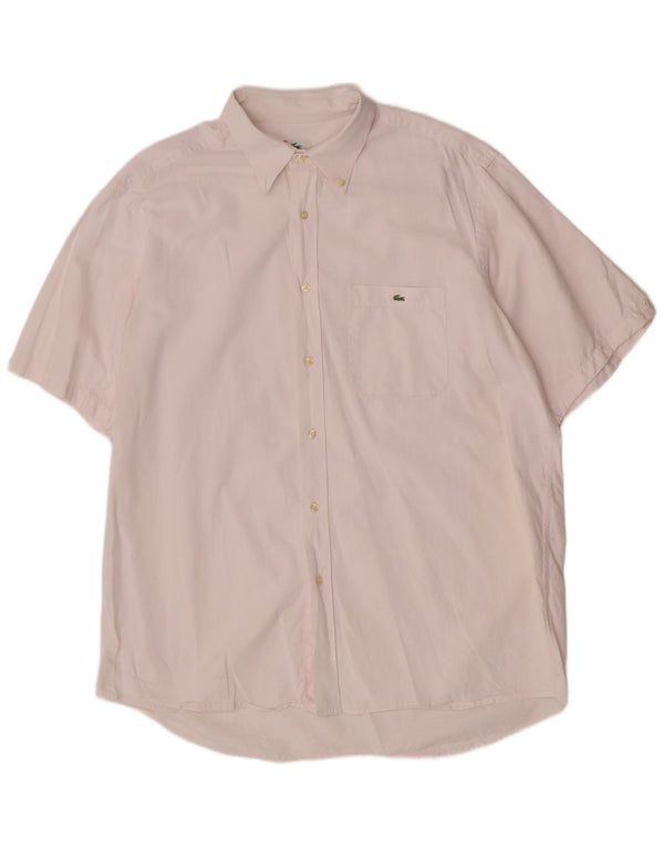 Lacoste Mens Short Sleeve Shirt Size 44 XL Pink