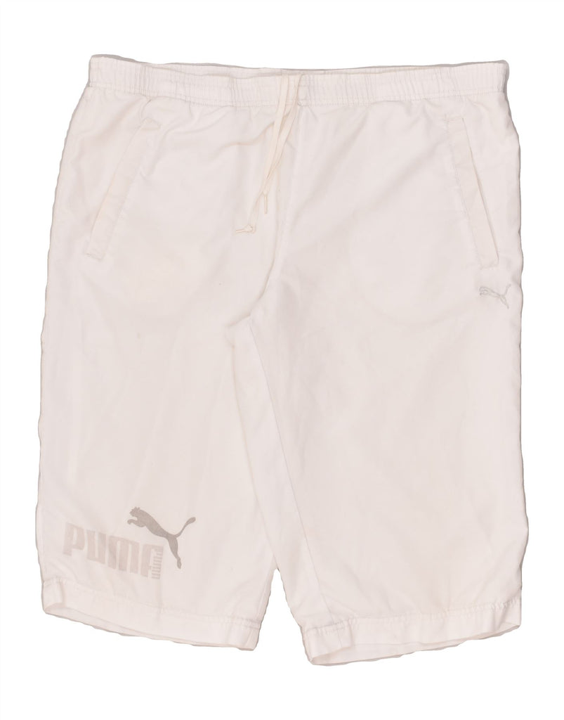 PUMA Mens Sport Shorts Large White | Vintage Puma | Thrift | Second-Hand Puma | Used Clothing | Messina Hembry 