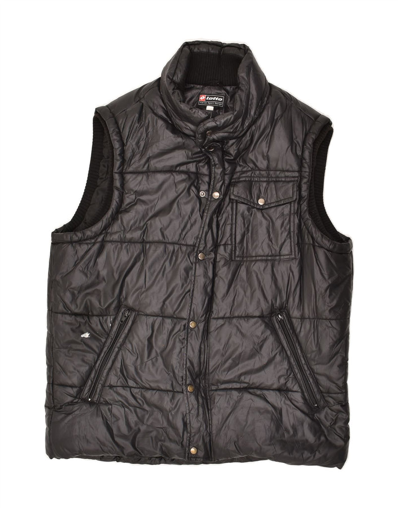 LOTTO Mens Padded Gilet UK 40 Large Black Polyester Vintage Lotto and Second-Hand Lotto from Messina Hembry 