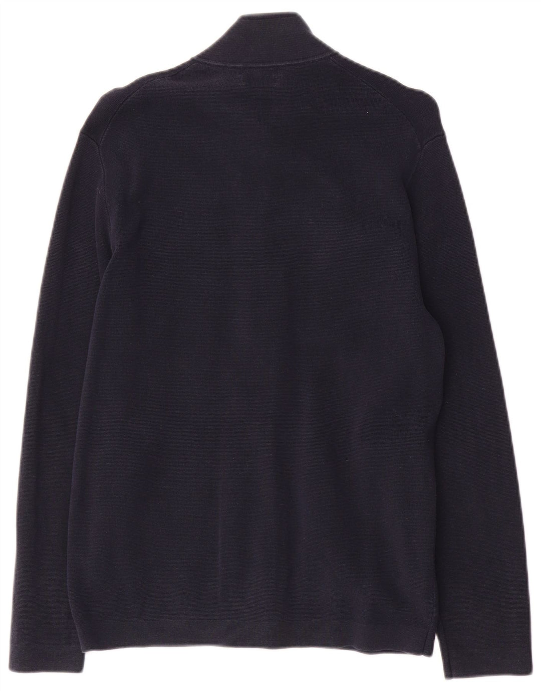 Massimo Dutti Mens Cardigan Sweater Medium Navy Blue Cotton