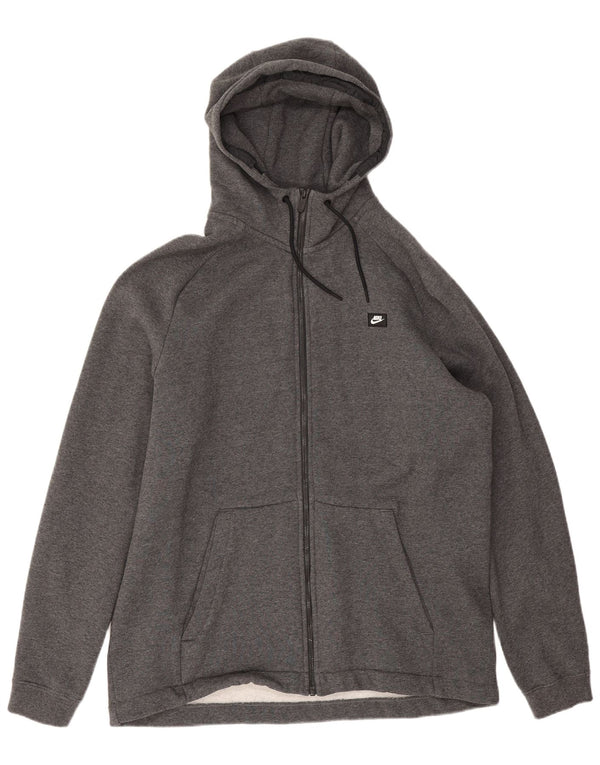 Nike Mens Zip Hoodie Sweater 2XL Grey