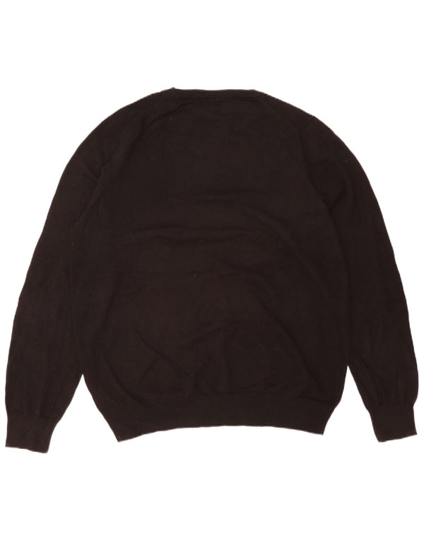 Marks & Spencer Mens Crew Neck Jumper Sweater XL Black Cotton
